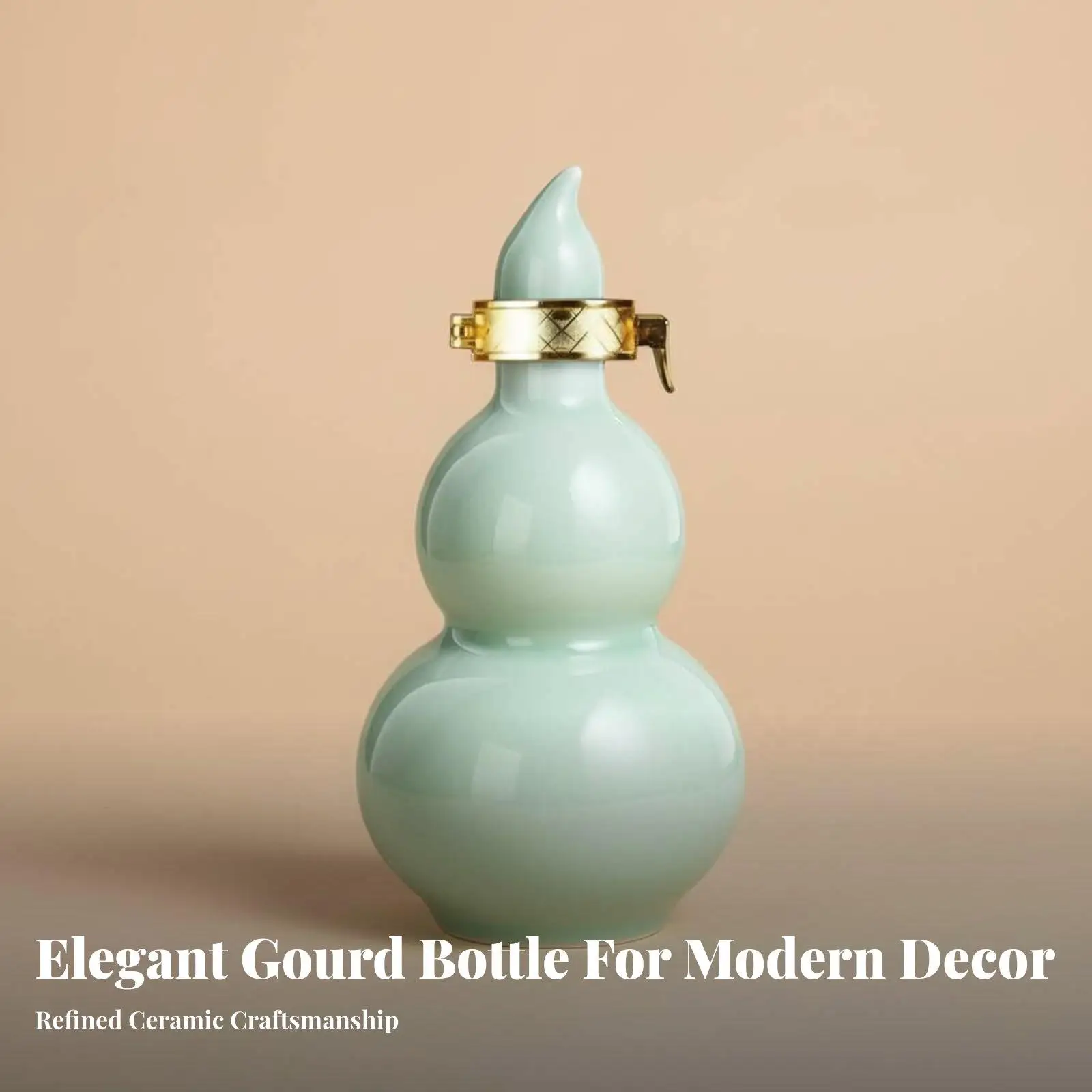 Chinese Design Beverage Container Airtight Seal Chinese Design Spirit Bottle Traditional Craftsmanship Ceramic Gourd Bottle for