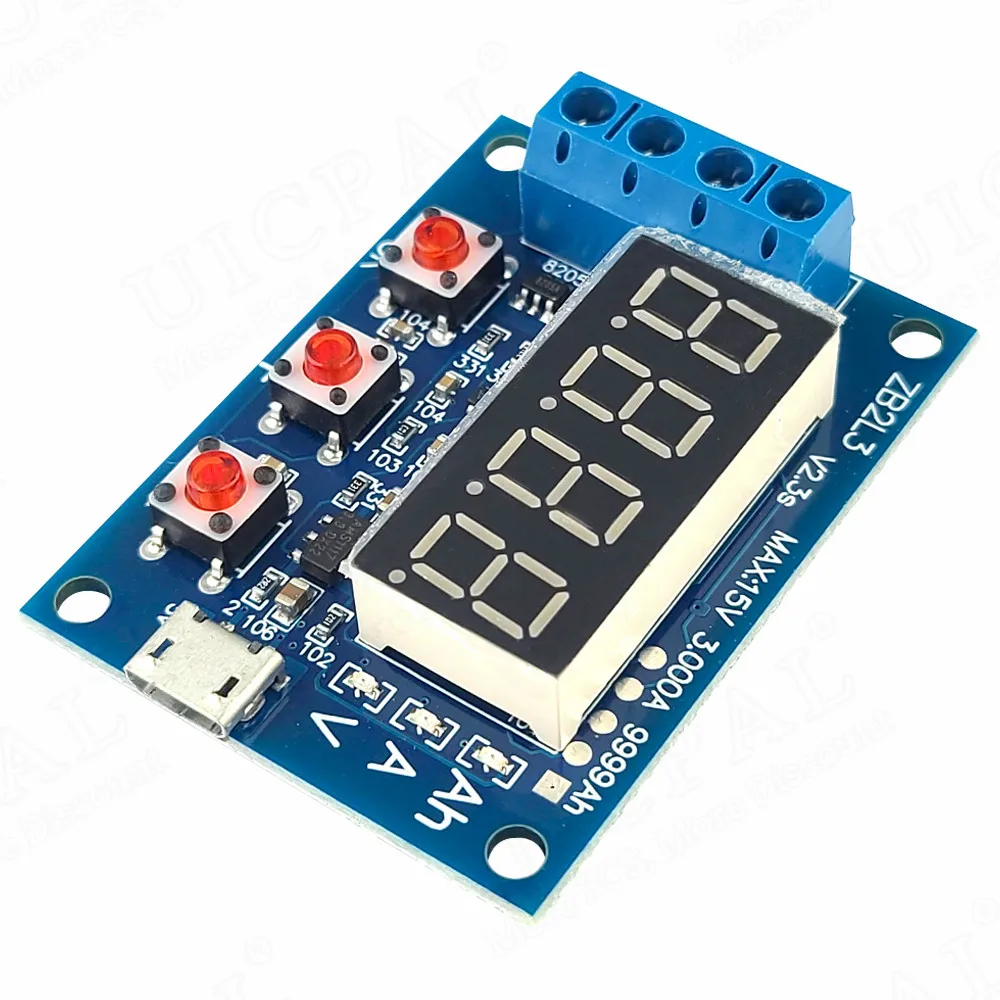 ZB2L3 Battery Capacity Tester Module LED Digital Display 18650 Lithium Battery Power Supply 1.2V-12V Test Resistance External