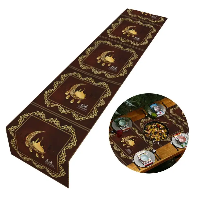 EID Mubarak настольная дорожка раньше для дома скатерть Рамадан кареем Eid Al Adha подарки исламское мусульманское драгоценное украшение