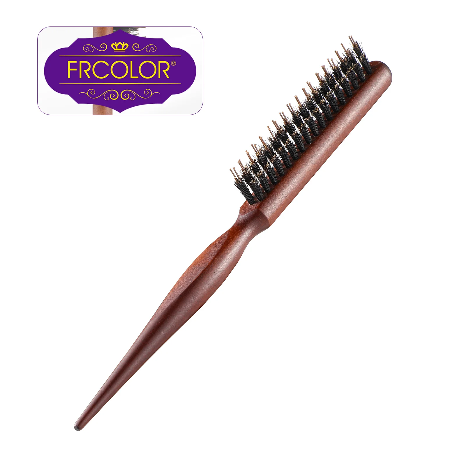 Bristles Comb Hairdressing Barber Tool Salon Brush Wooden Handle Hairbrush Pointed Tail