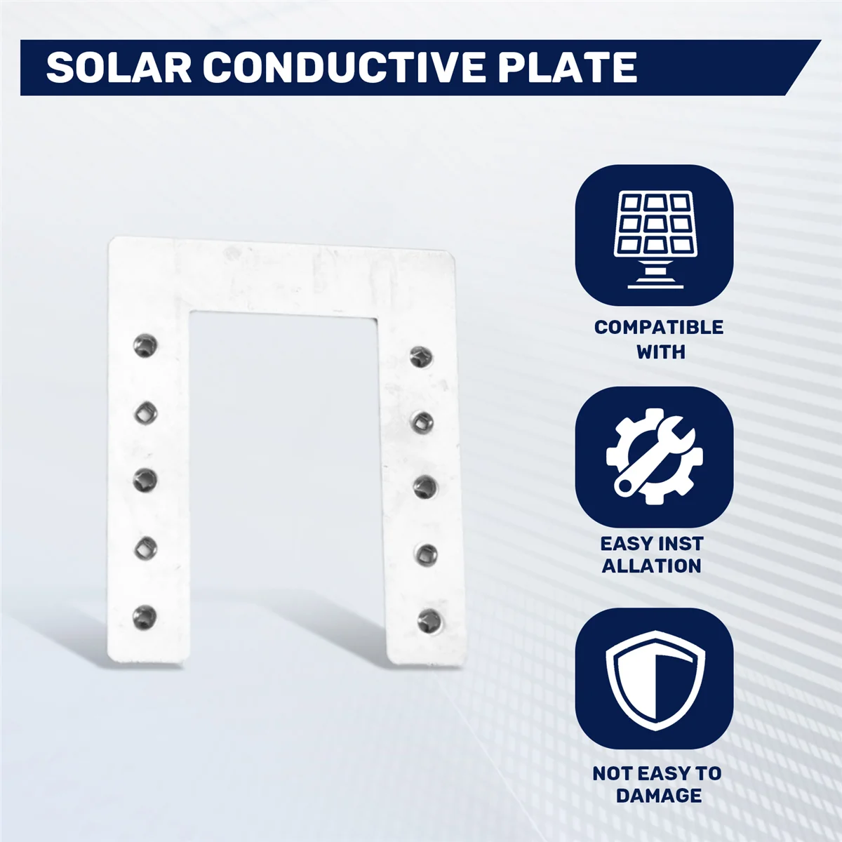

AA98 50PCS U-Type Stainless Steel Protection Double Spike Gasket Solar Conductive Plate Photovoltaic Support