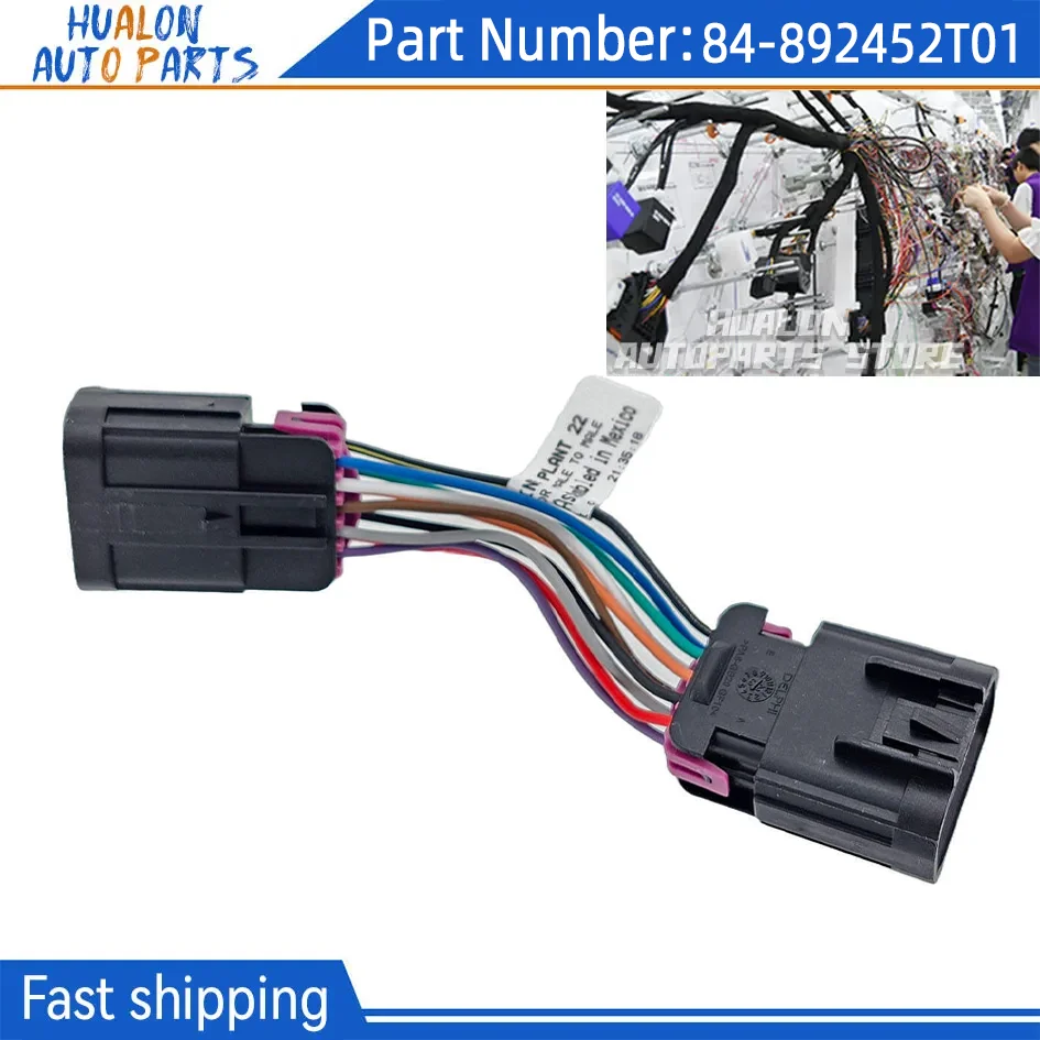84-892452T01 892452A01 Male to Male 10-Pin Wiring Harness Adapter for Mercury Mercruiser Quicksilver Cable Assembly Marine