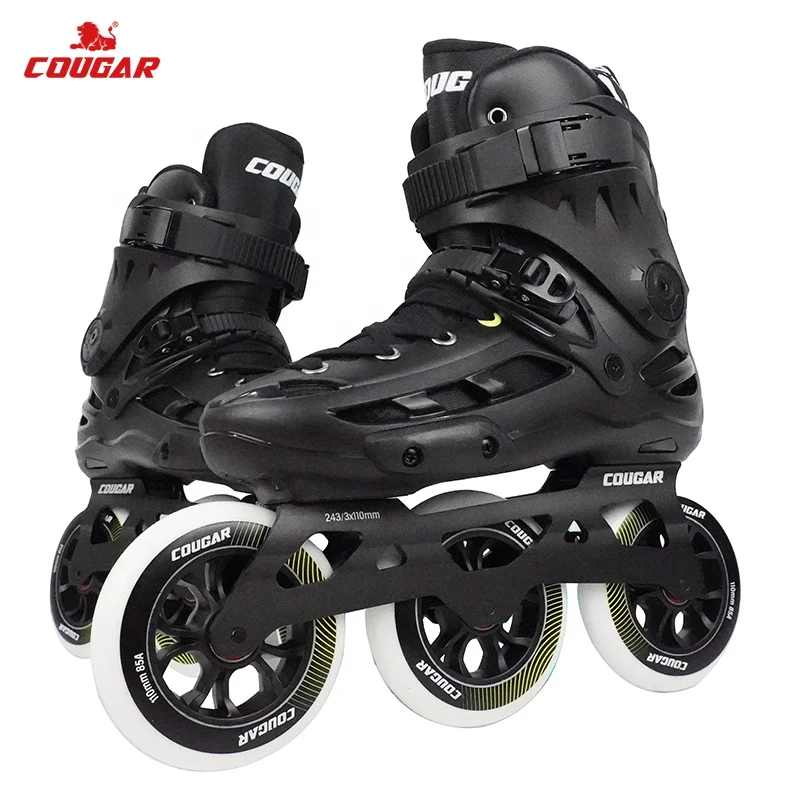 Factory Skating Shoes 3 Wheels Cougar Inline Skates Flashing Roller For Adult Men Free Skill Urban Street