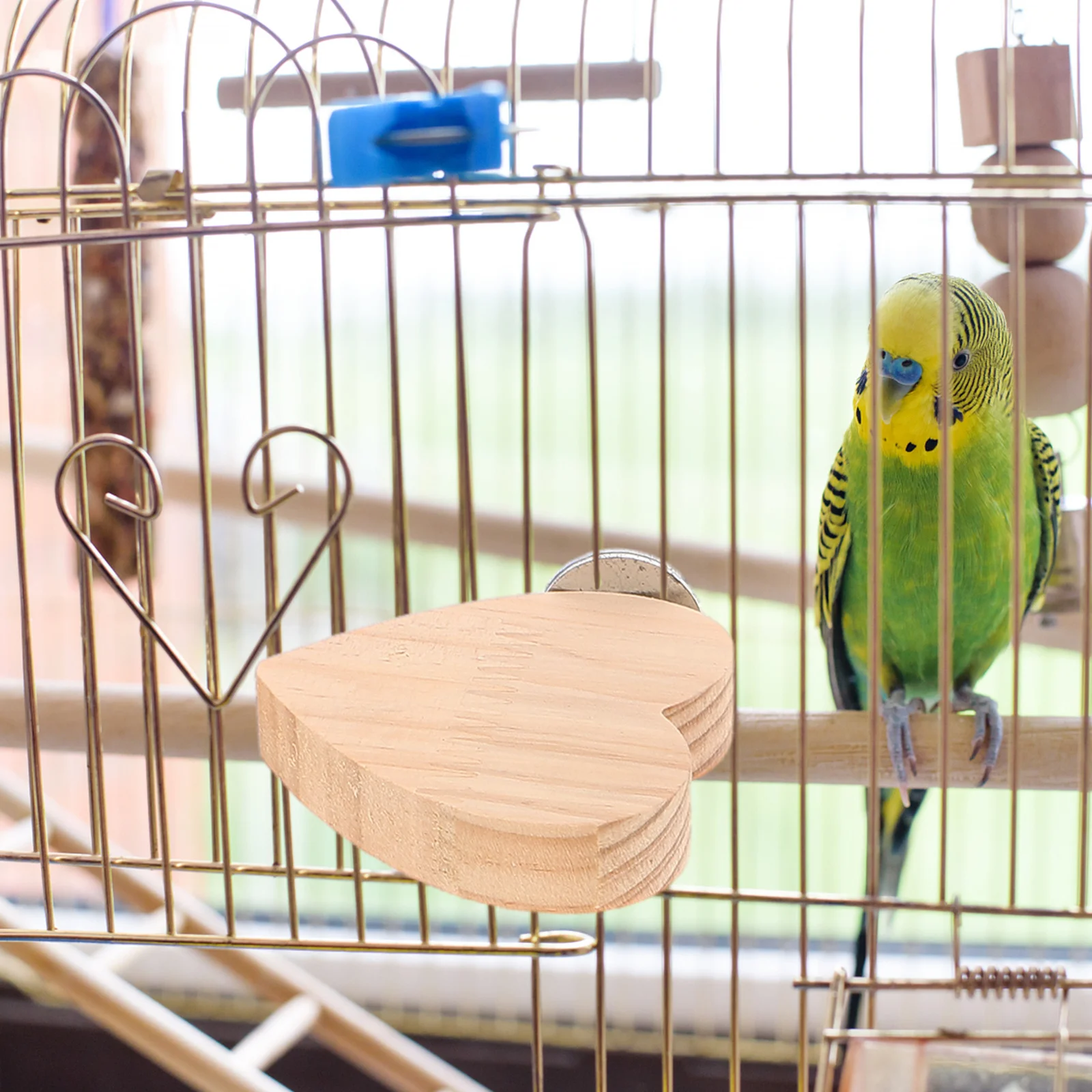 

4Pcs Parrot Perch Stand Wooden Platform for Cage Small Birds Cockatiels Budgies Parakeets Bird Resting Foraging Accessory