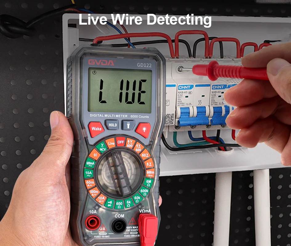 GVDA Digitales Multimeter Elektriker-Widerstandsmessgerät AC/DC-Spannungstester mit Hintergrundbeleuchtung Elektrisches Multimeter – Detail 5
