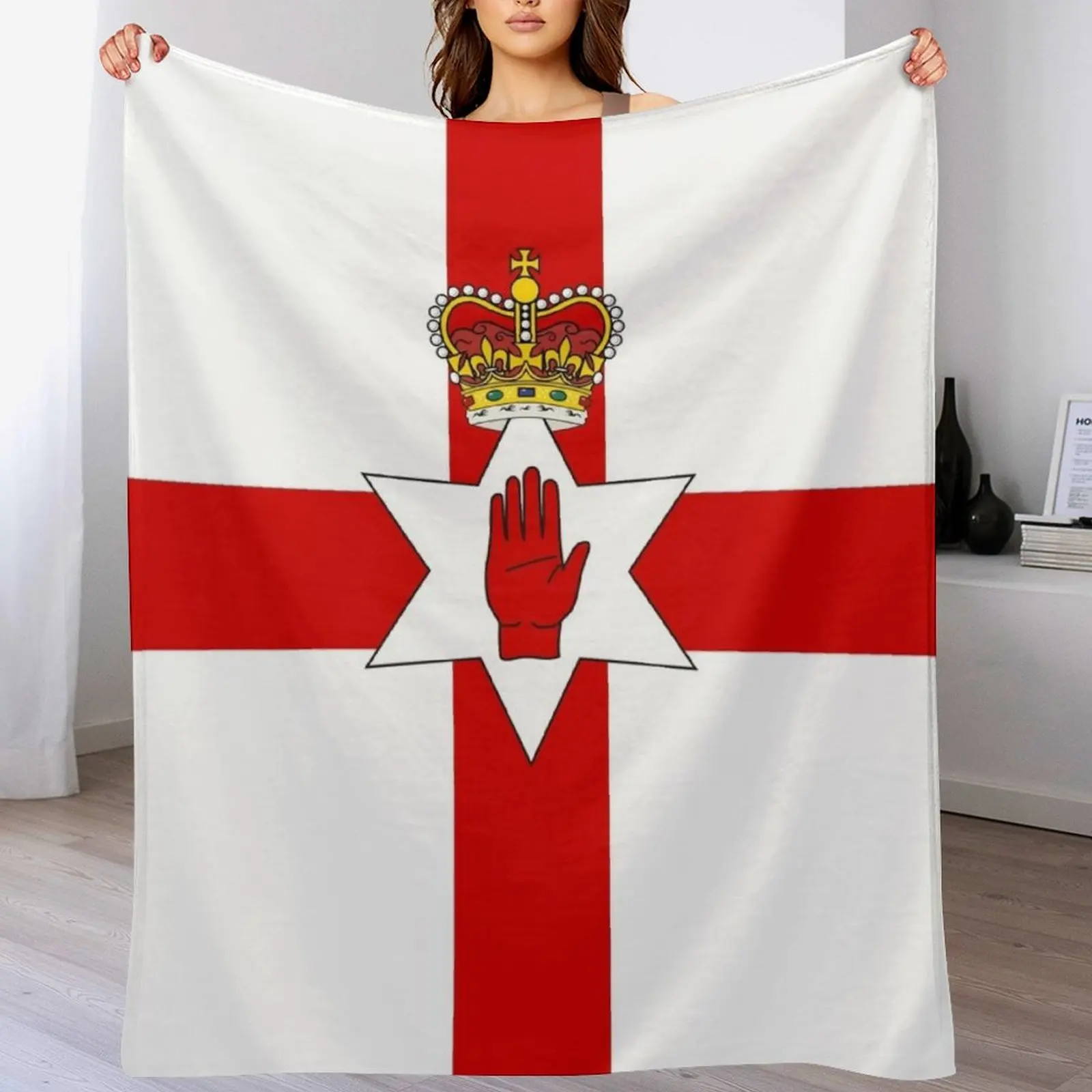 

Ulster Banner Flag of Northern Ireland Throw Blanket Decorative Soft Throw Blanket for Couch Sofa