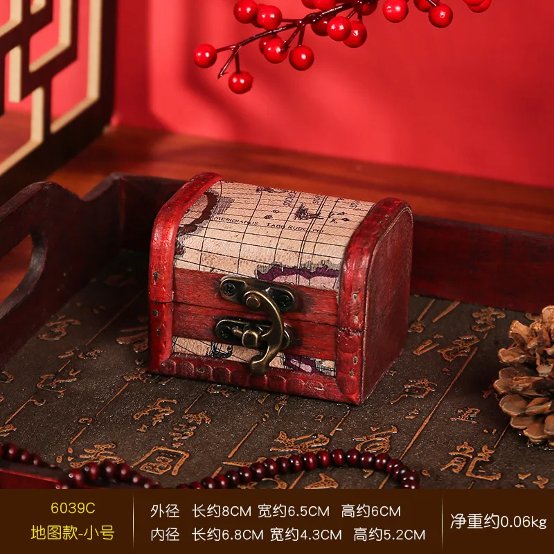 Retro Small Wooden Box Classic Small Box Storage B ox Gifts Creative Happy Candy Bo x Desk Accessories