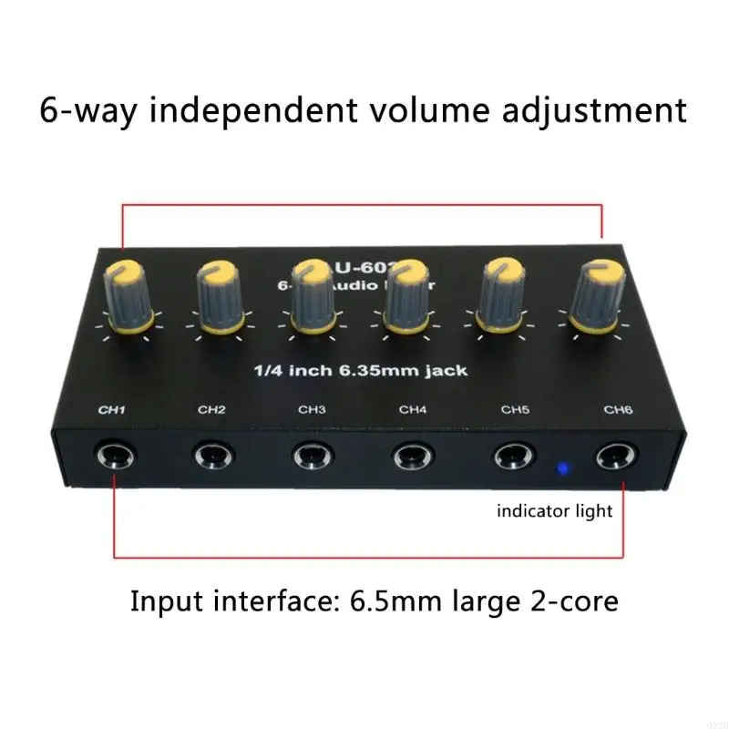 Bộ trộn âm thanh 6 kênh với công suất kép cho bộ khuếch đại hoặc thiết bị 15dbgains