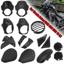 Motorcycle Accessories For Honda Rebel CMX 300 500 2017-2023 Engine Fairing Headlight Grill Cover Front Seat Fender Black