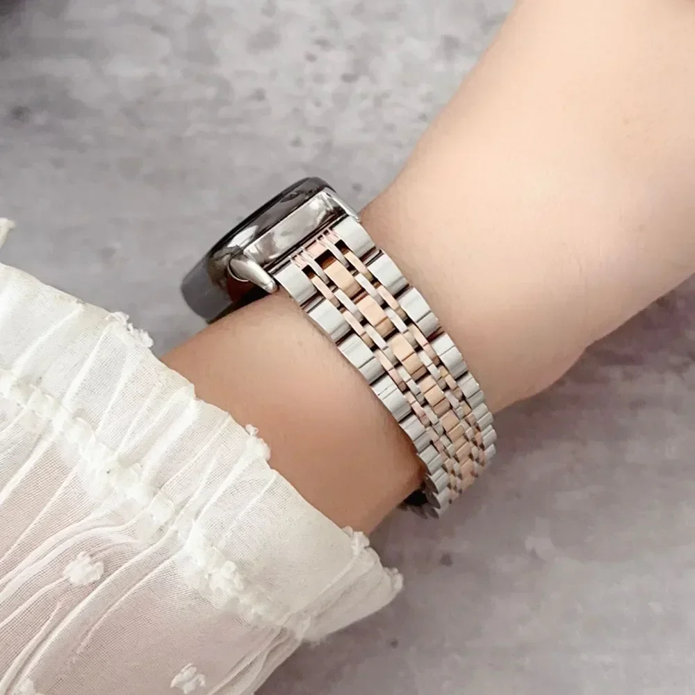 Pulseira de metal para xiaomi band 9 8, pulseira confortável de aço inoxidável para xiaomi miband 9 correa, acessórios de pulseira