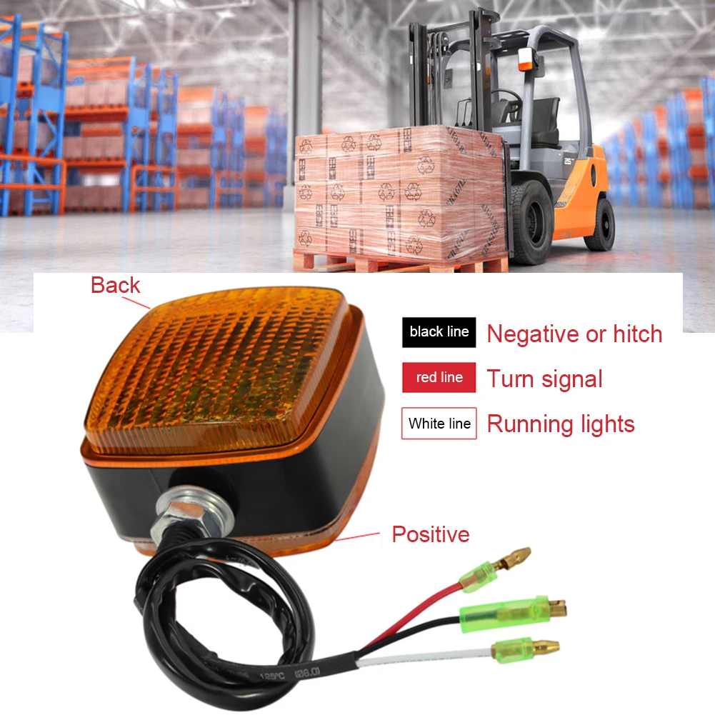 12V 24V Forklift LED Lamp 12V - 80V White Amber Motorcycle Forklift Lights Electromobile Dual Side Turn Signals Indicator Light