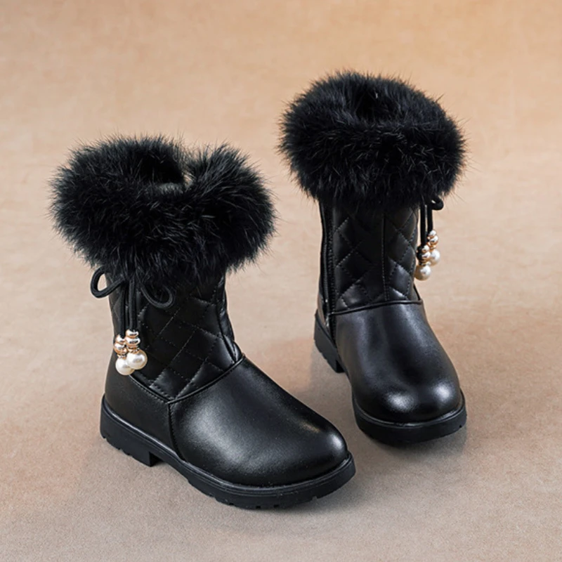 Botas femmes botte d'hiver 2024New moyen grand mode fille Shoessweet princesse bottes épaissi chaud coton botte enfant botte de neige