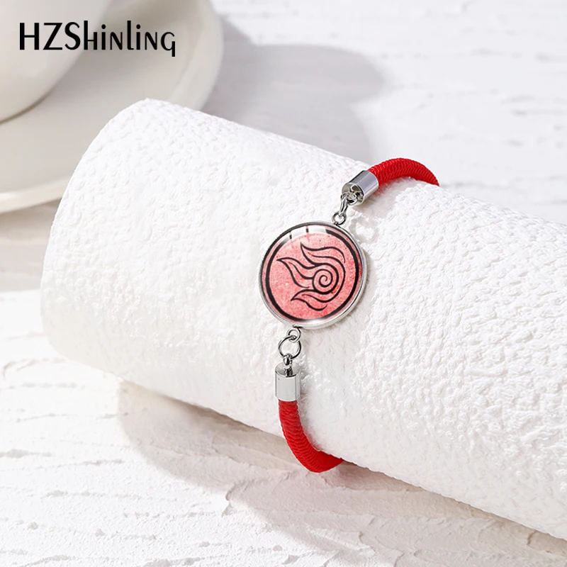 2024 New Avatar The Last Airbender Rope Bracelet Red Black Bracelets Glass Dome Cabochon Jewelry Handmade Gift