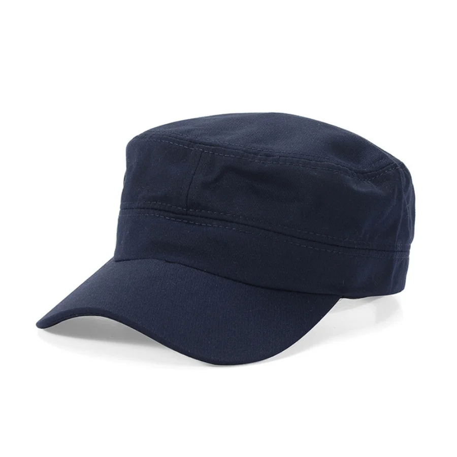 Sombrero de sol plano de Color sólido para hombre y mujer, gorro de pico de pato transpirable para exteriores, protector solar ajustable, estilo militar clásico