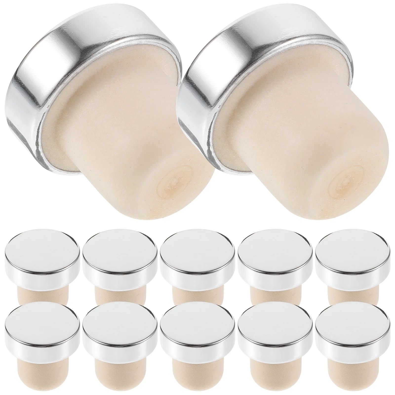 

12 Pcs Cork Bottle Stopper Beverage Caps Plug Sealing Stoppers Aluminum Oxide For Glass Bottles Sealer Decorative Party