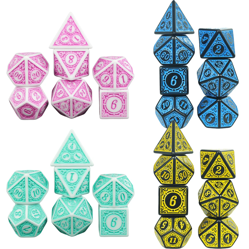 

7 шт. набор кубиков для настольной игры DND для ролевых игр, клубных вечеринок, развлечений, настольных игр