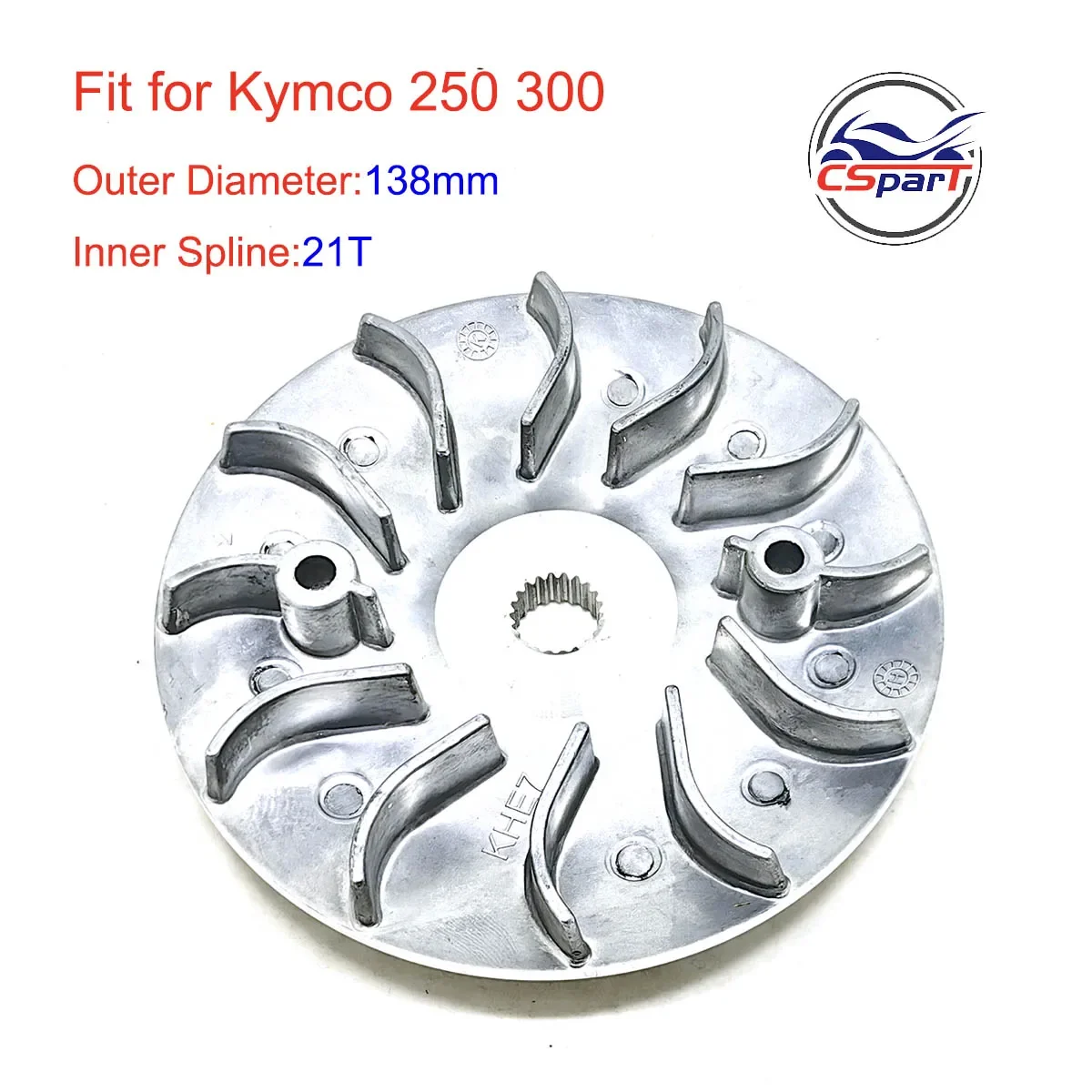 138MM 21T Variator Fan For Kymco Variator Grand Dink 250 300 Maxxer 250 300 MXU 250 300 22110-KHE7-900 22102-KHE7-900
