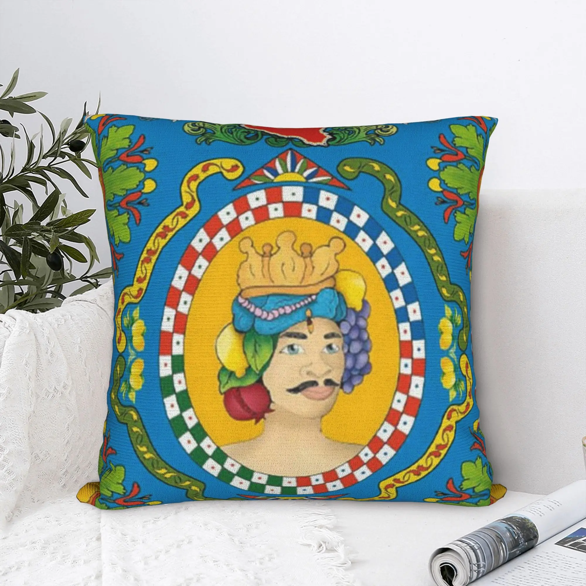 Pillow Cover Italy Cute Print Sicilia Sicily  Vintage Pillow Case For Office Car Home Decor Pillowcases