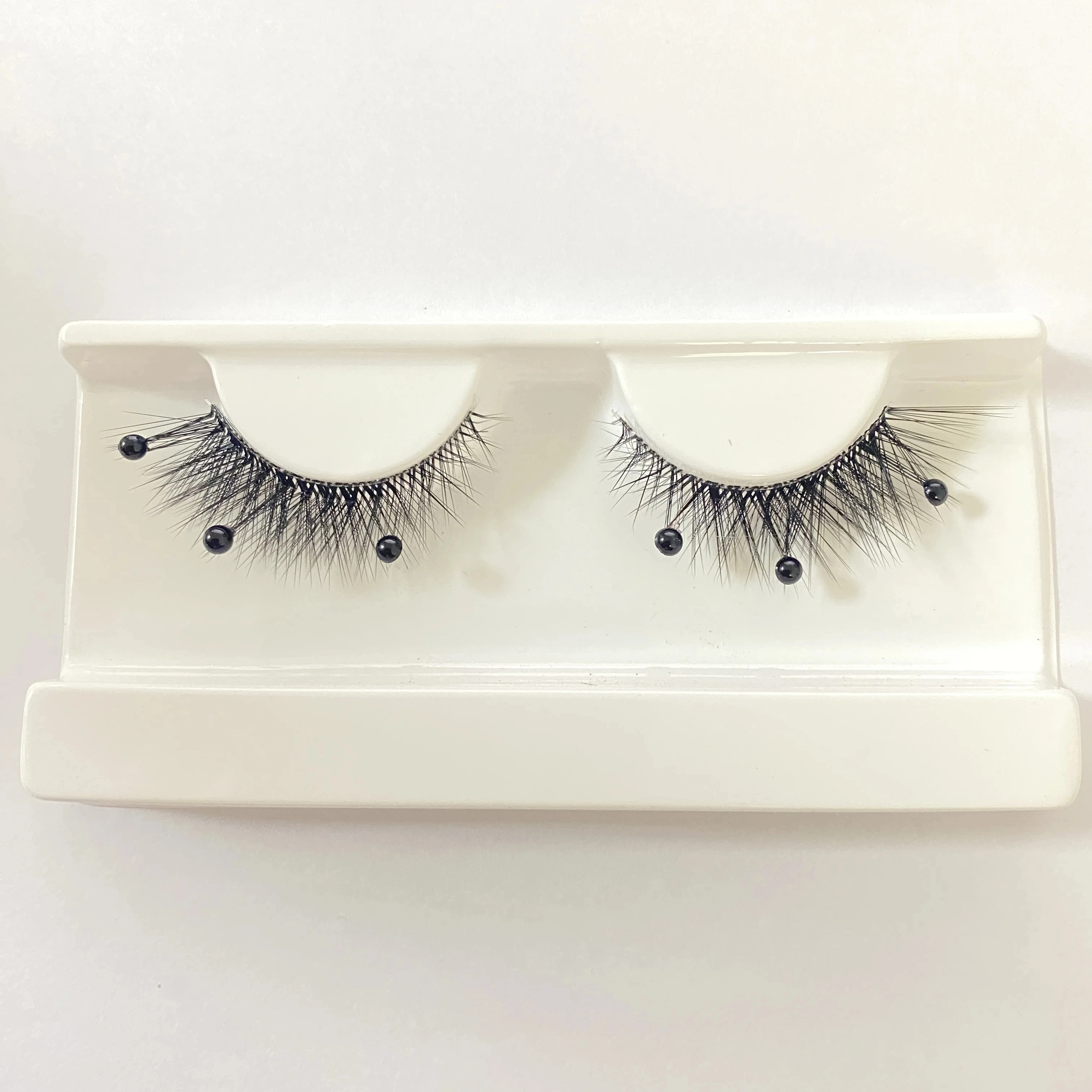 Game Genshin Impact Cosplay Furina Cosplay Eyelashes Accessories Fontaine Focalors Eyelashes With 3 Rhinestones For Halloween