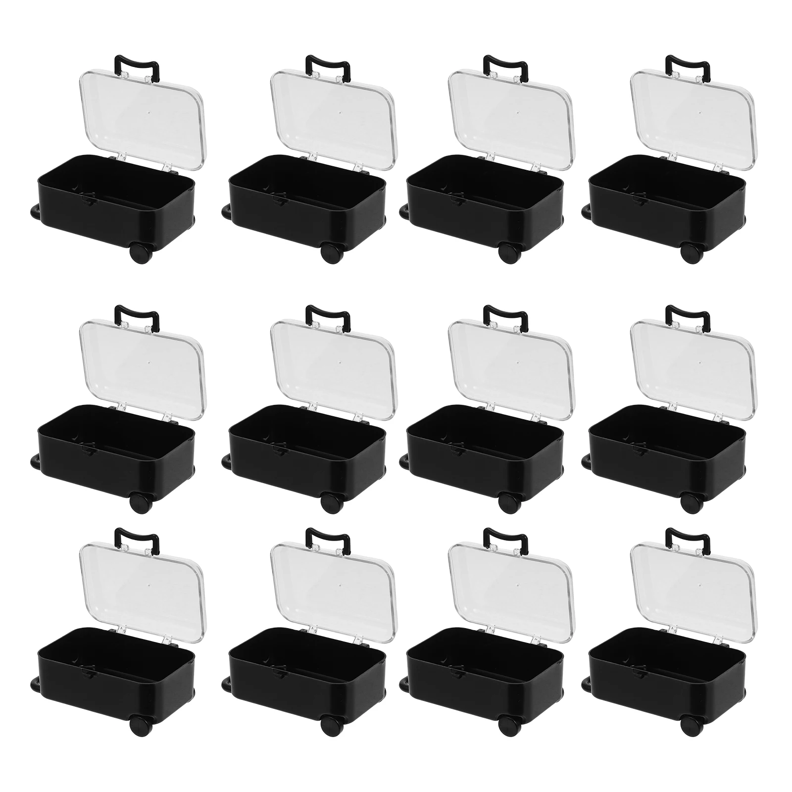 

12 Pcs Personality Trolley Box Packaging Suitcase Plastic Mini Party Favor Boxes