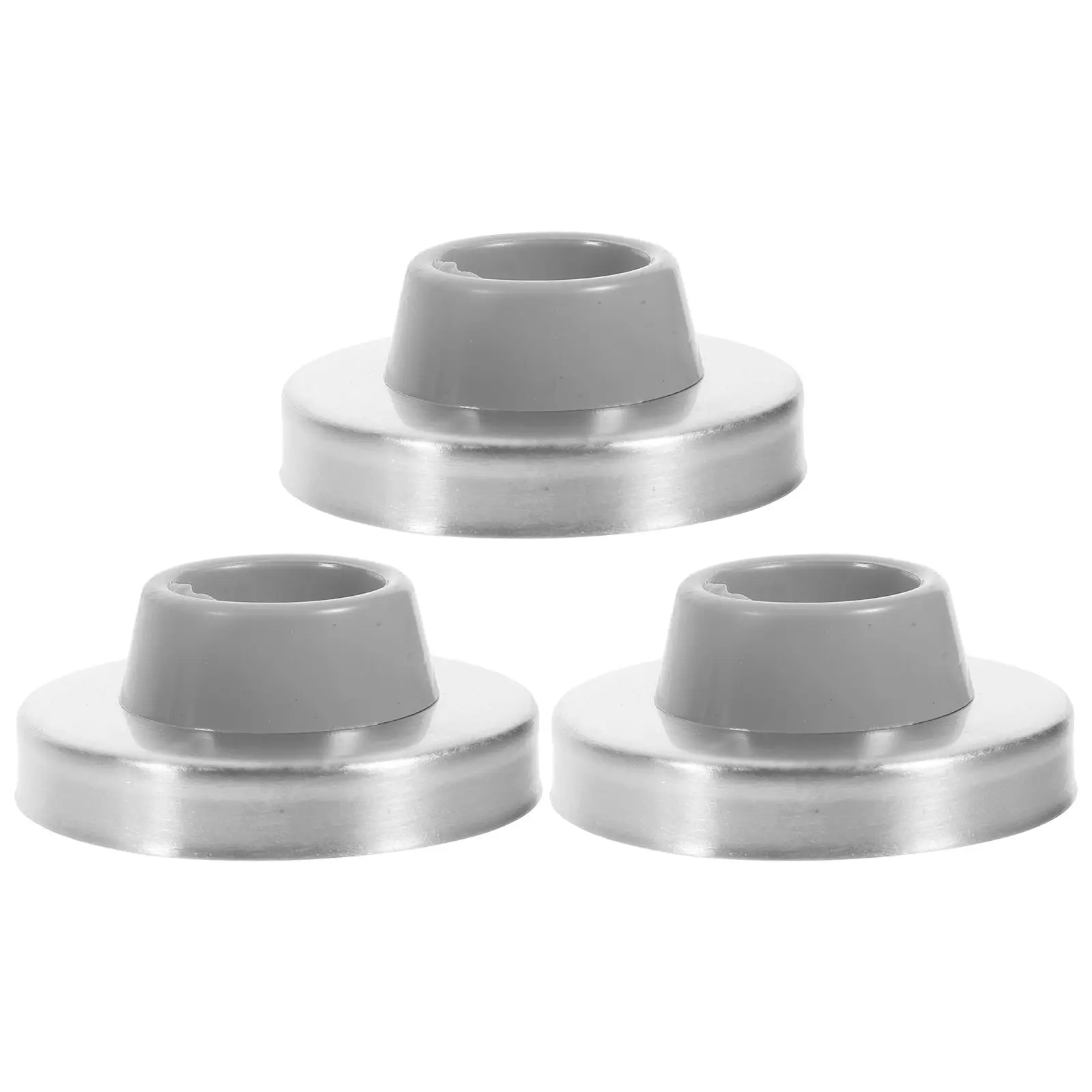 

3 Pcs Wall-mounted Stoppers Silver Grey Stainless Steel Concave Design Easy Installation Prevent Wall Damage Handle Protector