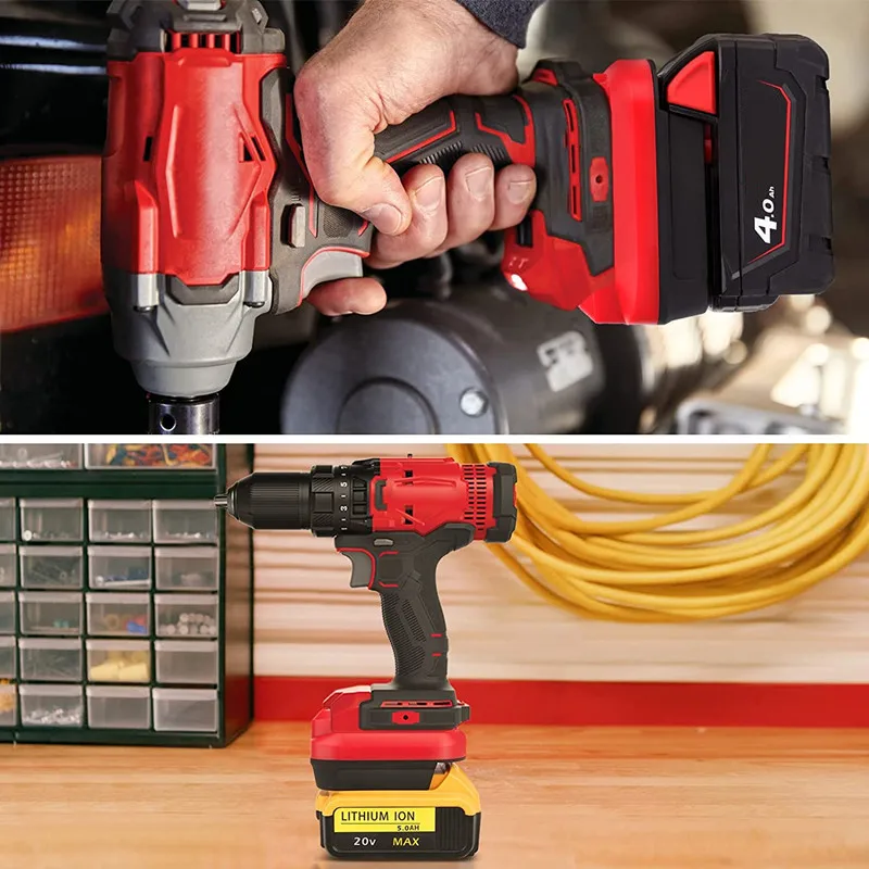 Battery Adapter For Craftsman 20V Cordless Tools,DM18MAN Adaptor For Dewalt 20V/MilWaukee 18V Li-On Battery Convert