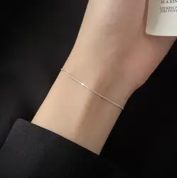 Braccialetto di fascino a catena in osso di serpente sottile minimalista di moda per le donne regalo di gioielli da sposa in vero argento Sterling 925