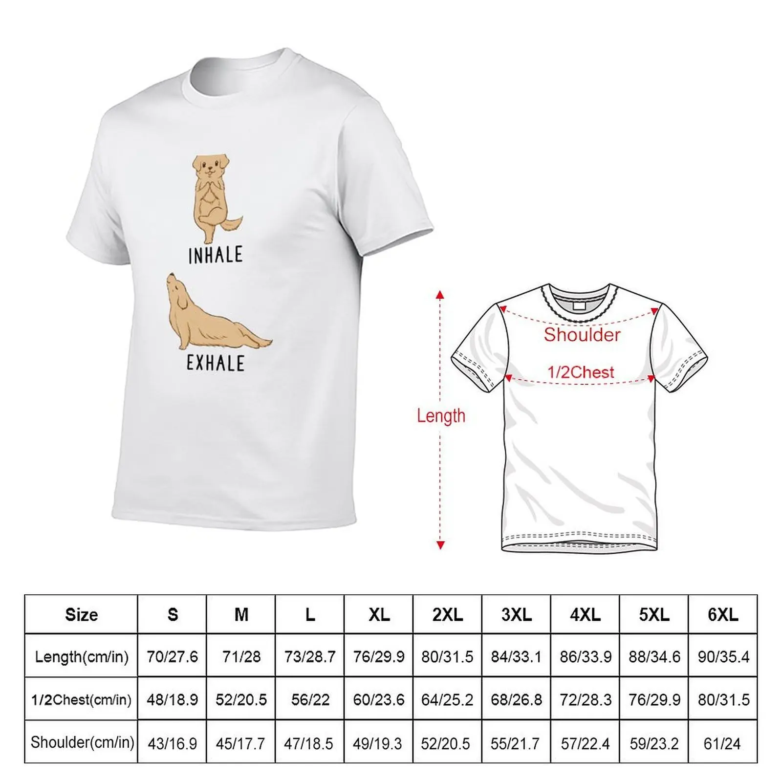 Inhale Exhale Golden Retriever Yoga T-Shirt vintage clothes oversizeds fruit of the loom mens t shirts