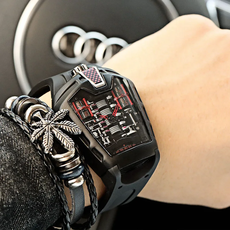 Comercio exterior transfronterizo Popular marca Jinshidun reloj de hombre único de moda reloj de cuarzo de silicona reloj deportivo para hombres al por mayor