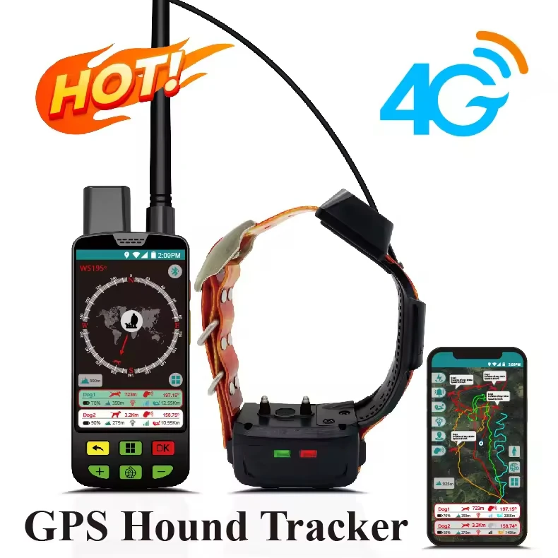 Eseek GPS Tracker for Dogs Smart GPS Tracker Locator Beeper for Hunting Dog Big Dog Touch Device Tactical Collar With Handheld