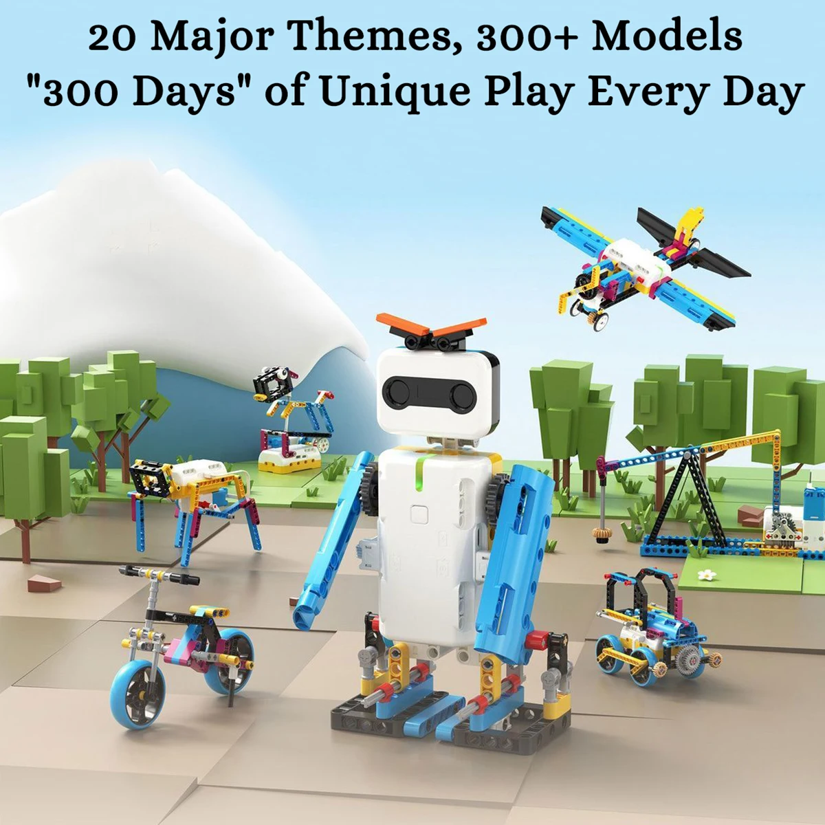 Programmable RC Robot Building Blocks Kit Scratch Coding Electric Mechanical Toys Remote Control STEAM Educational Assembly Set