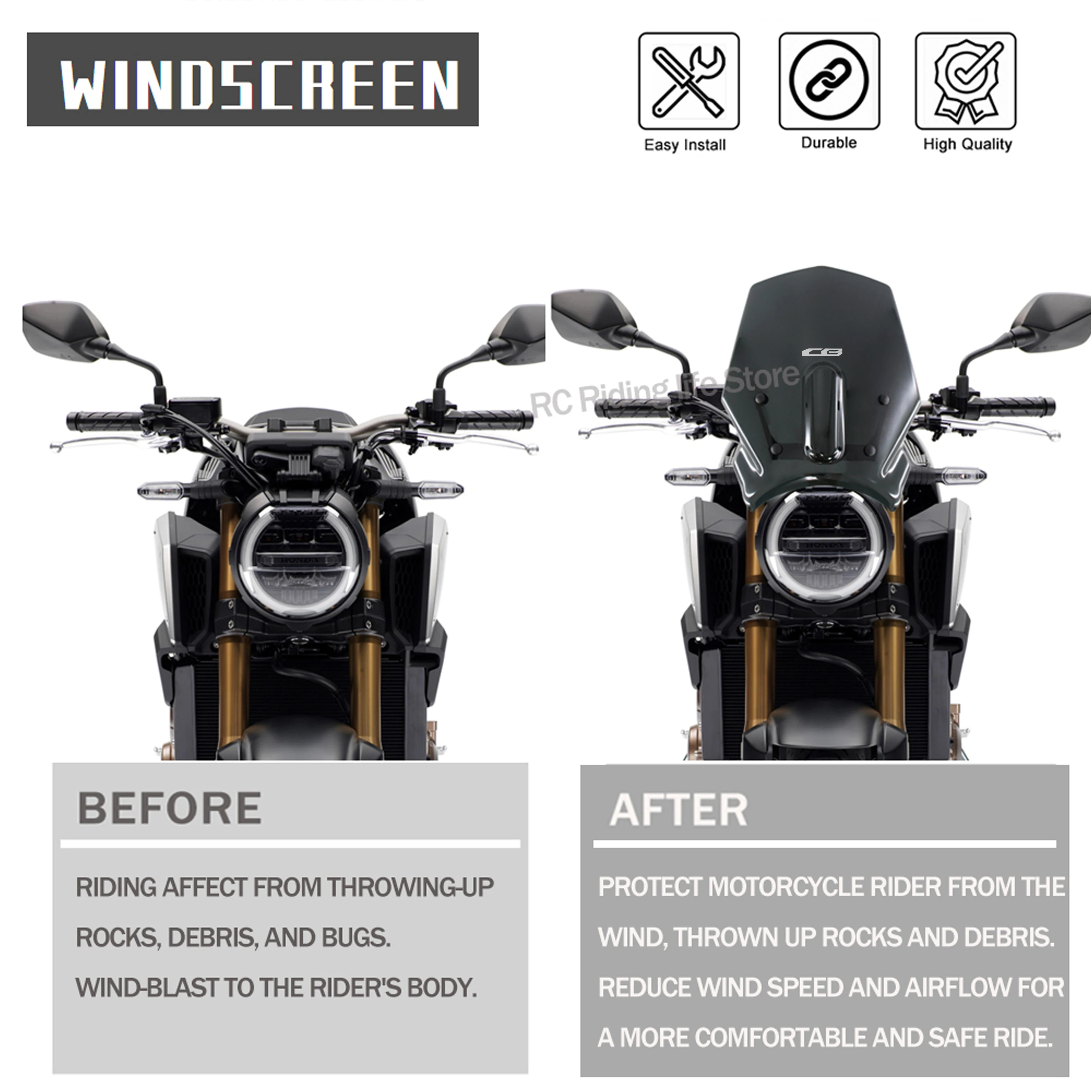 Wind Deflector Visor Motorcycle CB650R CB1000R Windshield Windscreen Deflector For Honda CB 650R 1000R CB 650 R 1000 2019-2023