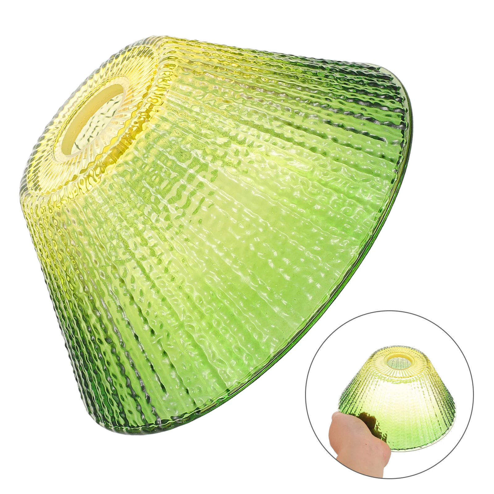 

Glass Lamp Shade Replacement E27 Gradient Green to Yellow Pendant Small Drum Lampshade Cover for Table Floor Torchiere Lighting