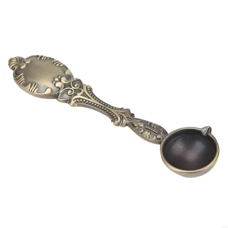 HX6D Vintage Retro Selling Spoon Bronce Selling Selling Spoon Spoon para fusión cuchara para cera sello sellado