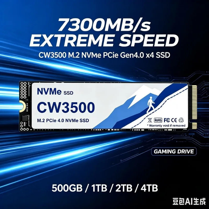 CW3500 M.2 NVMe SSD 7300MB/s TLC 3D NAND 2280 Internal Solid State Drive 500GB‑4TB For PS5 Gaming Desktop Laptop PC Storage