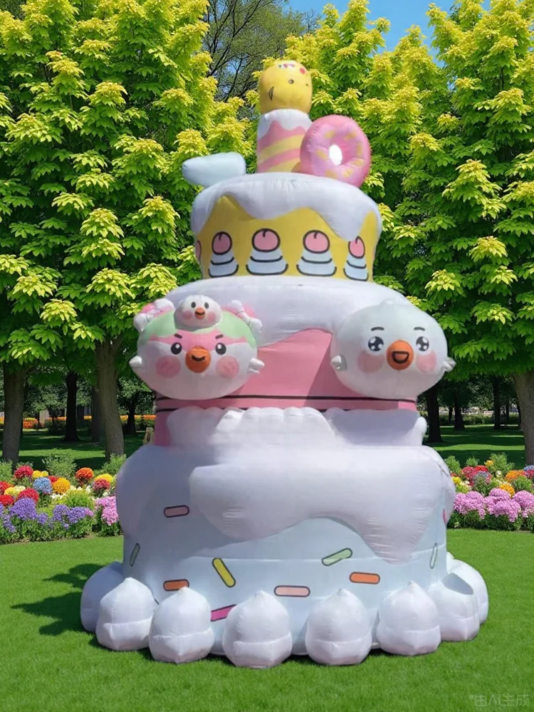 Giant Grand celebration Inflatables Toys Birthday Cake Inflatable Cake Replica Anniversary Celebration Yard Party Decoration