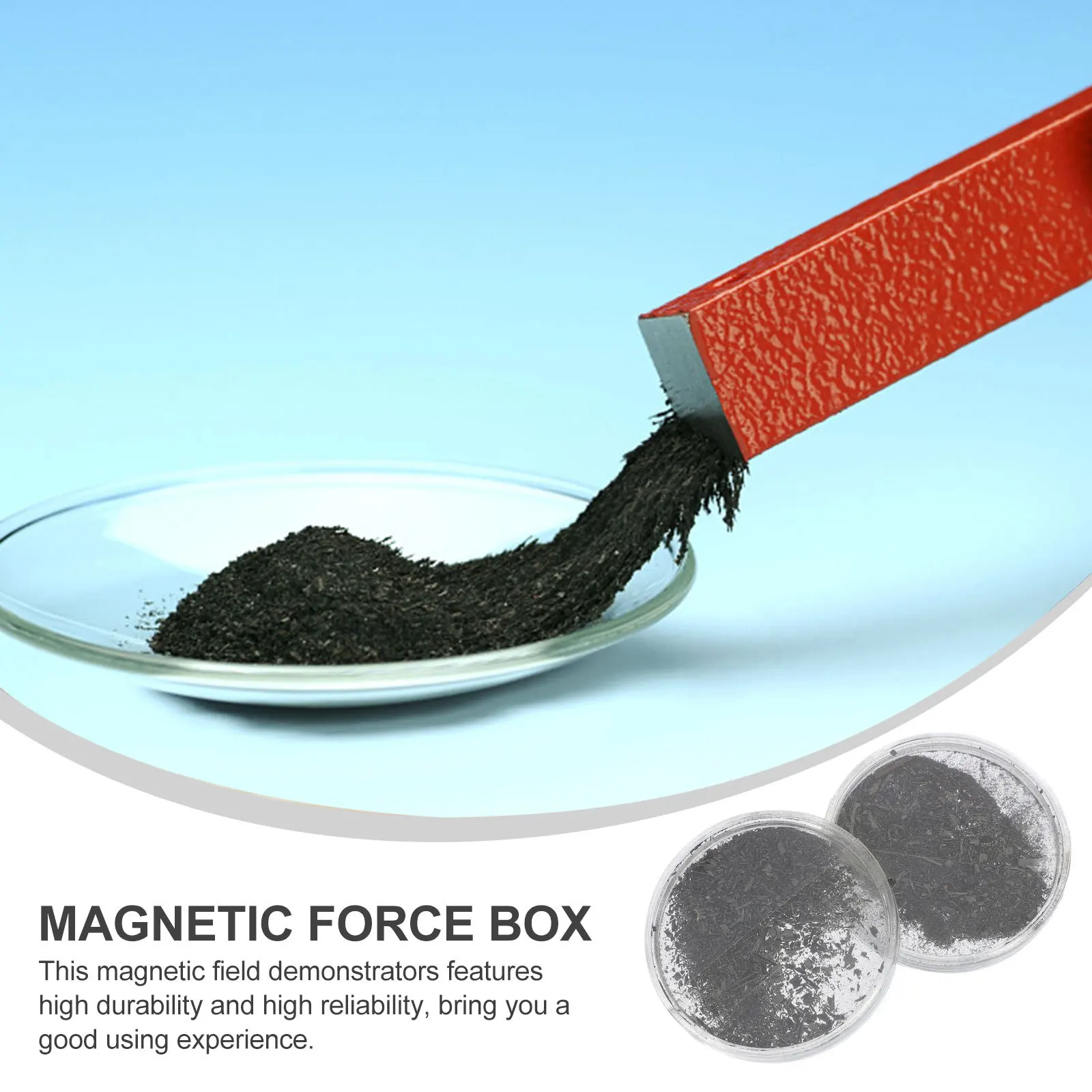 

2pcs Magnetic Field Demonstrator Magnetic Iron Powder Box Physics Experiment Equipment Science Lab Tools For Education Teaching