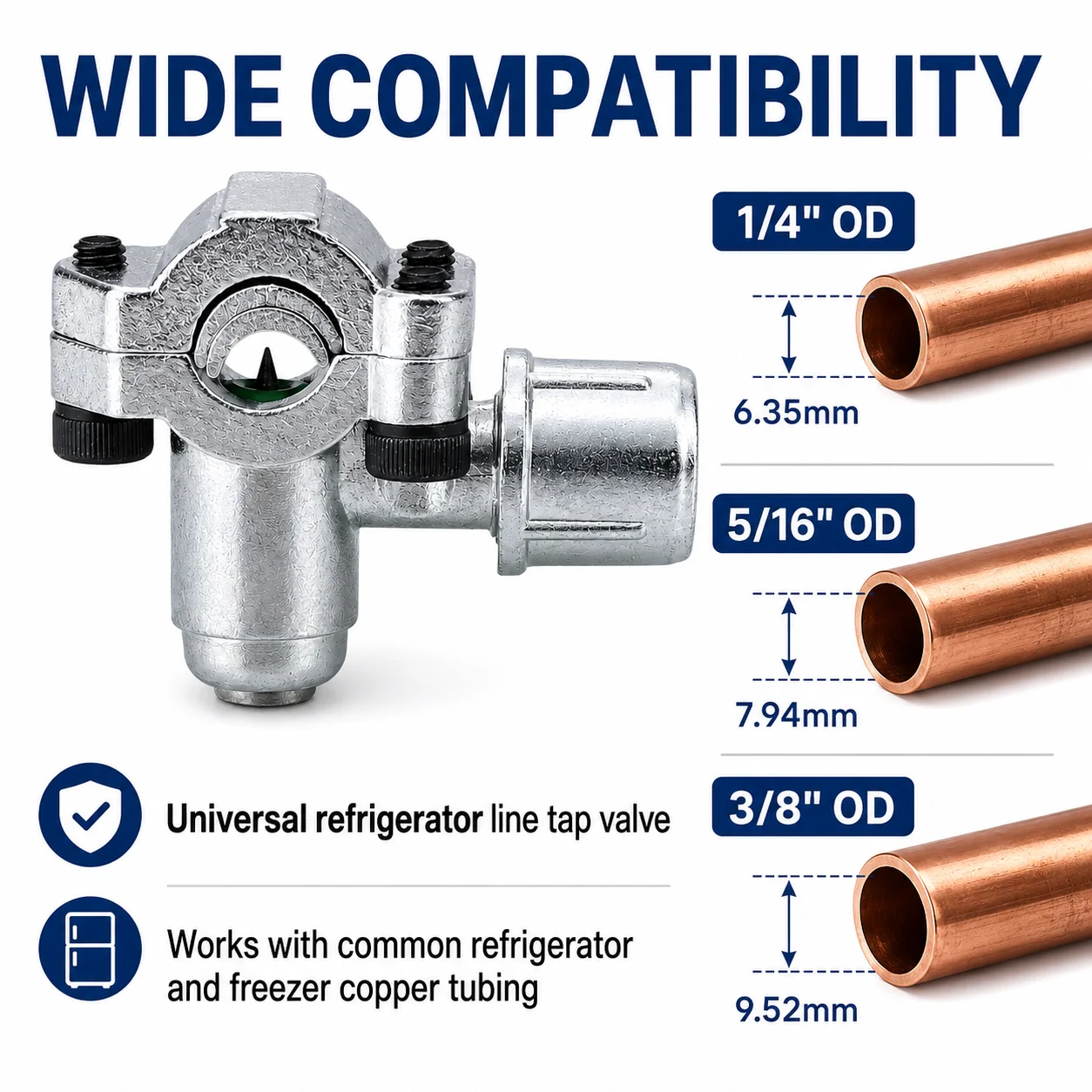 Line Piercing Valve Kit Bpv-31 Maintenance Zinc Alloy Refrigerator Tap Valve Replacement for 6 To 10MM Copper Tubes