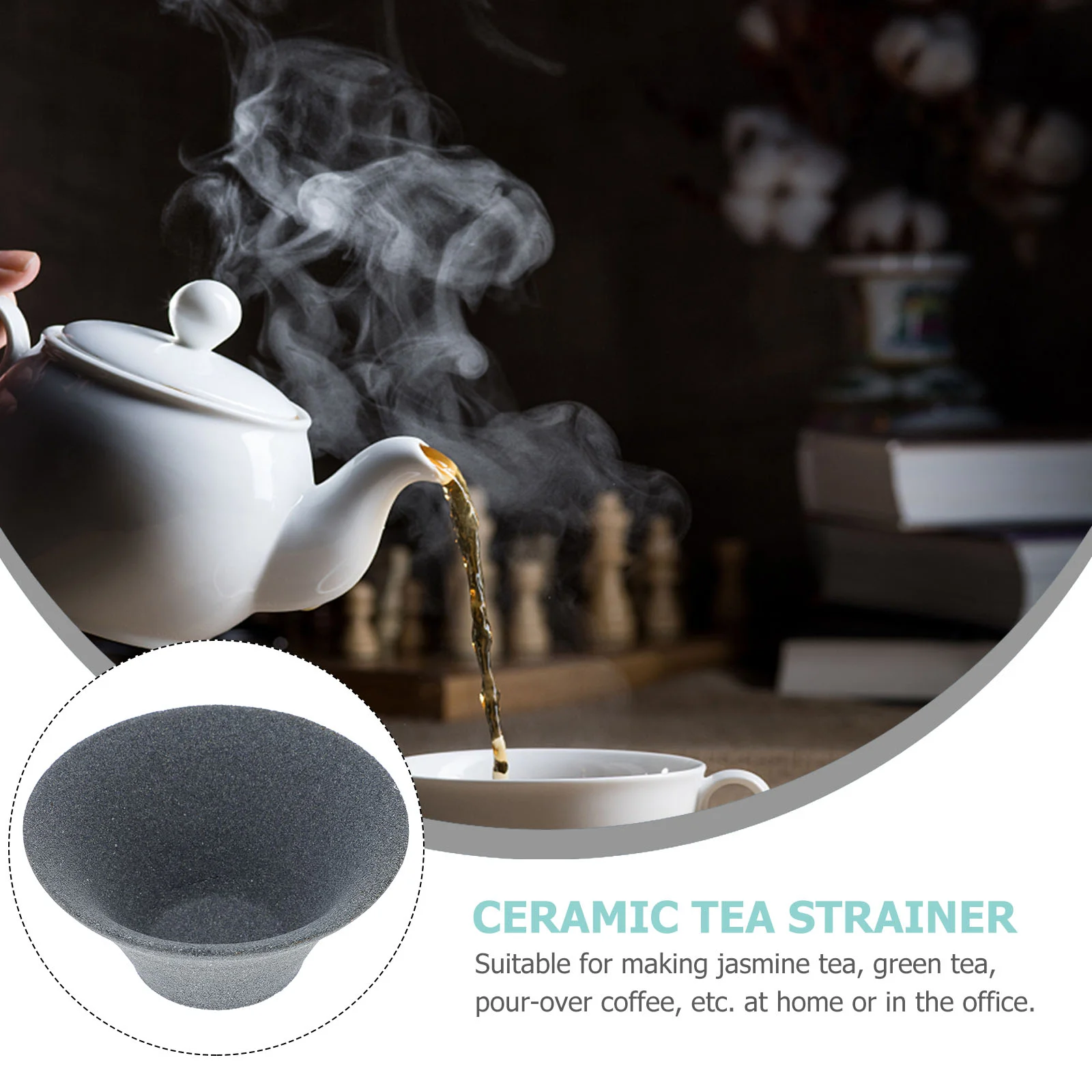 Non-porous Tea Strainer Infuser Ceramic Coffee Filter Machine Organizer Paperless Reusable Ceramics Dripper