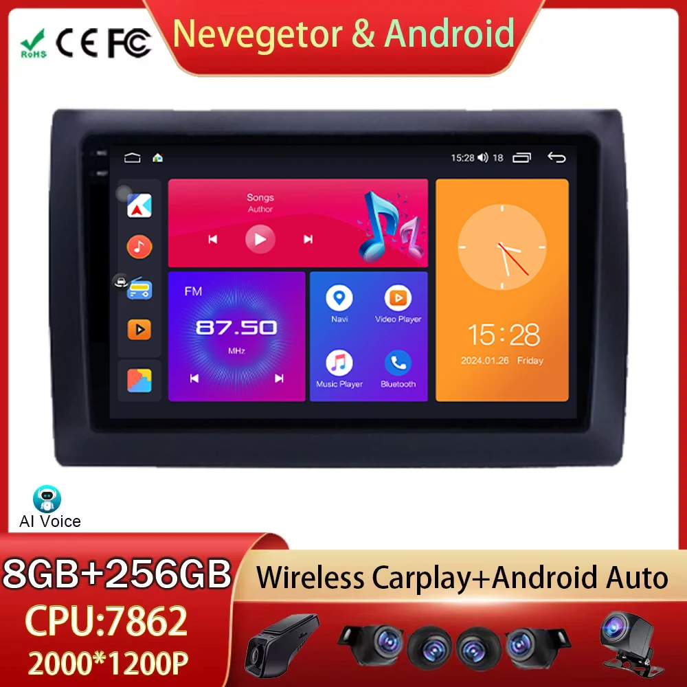 

Stereo Carplay For Fiat Stilo 2010 Android Auto Car Radio Head Unit Multimedia Video Player GPS Navigation 5G WIFI No 2din DVD