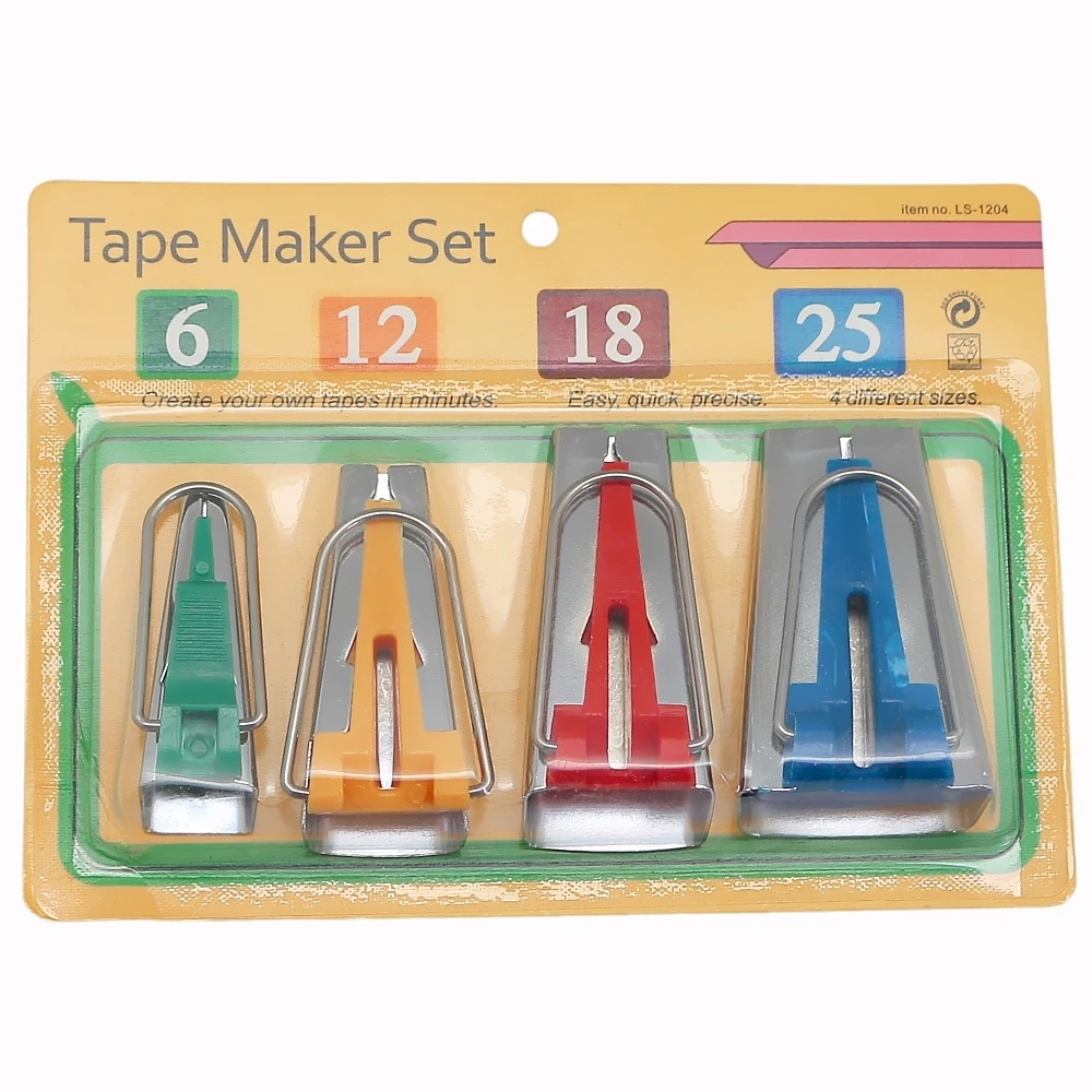 4 PCS/Set Fabric Bias Tape Maker Kits 6/12/18/25MM For Sewing Quilting Patchwork Tool Hemming Sewing Accessories Tools