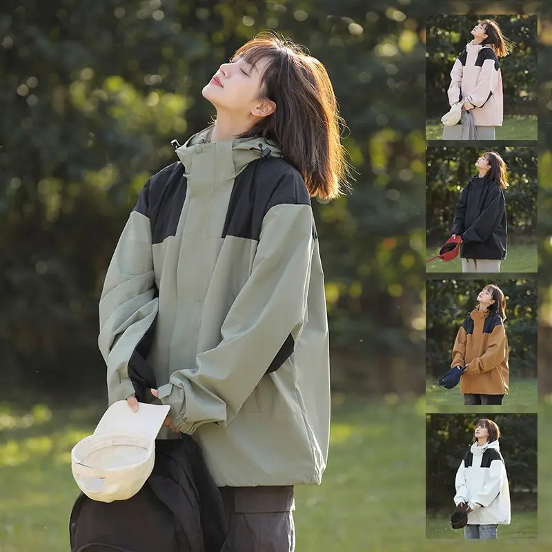 

Men's Waterproof Jaet Spring Autumn Long Sve Loose Fit Korean Sle Casual Faionable Windbreaker Coat for Men