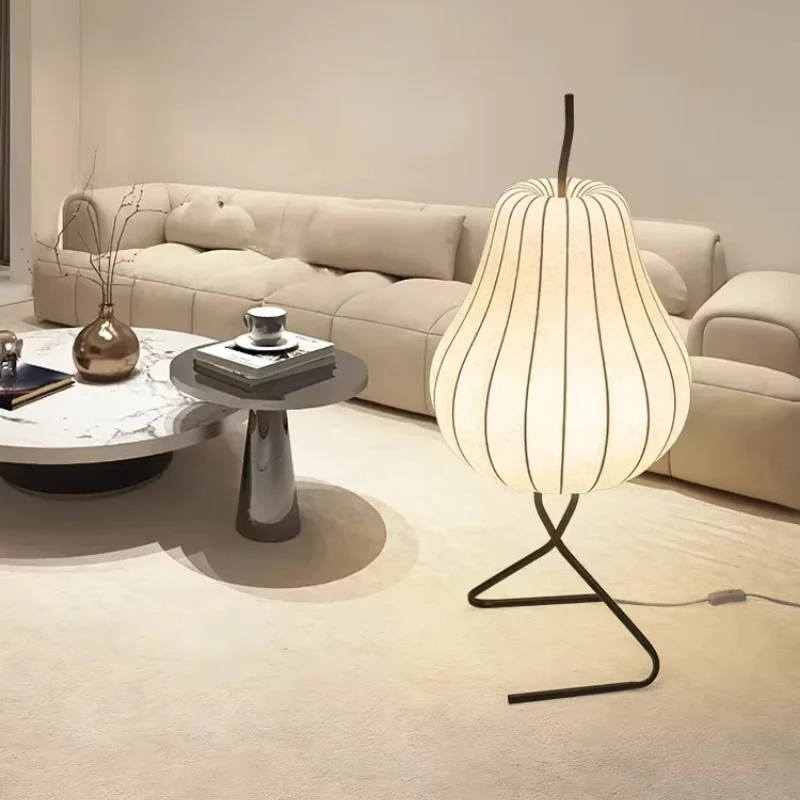 

Japanese Style Wabi Sabi Floor Lamp Pear Shape Floor light for Home Decoration Bedroom Living Room Sofa Silk Floor Lamp