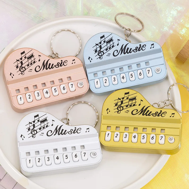 Mini Electronic Piano Keychain - Playable Music Toy Fidget Stress Relief Key Ring Bag Accessory Funny Creative Birthday Gift