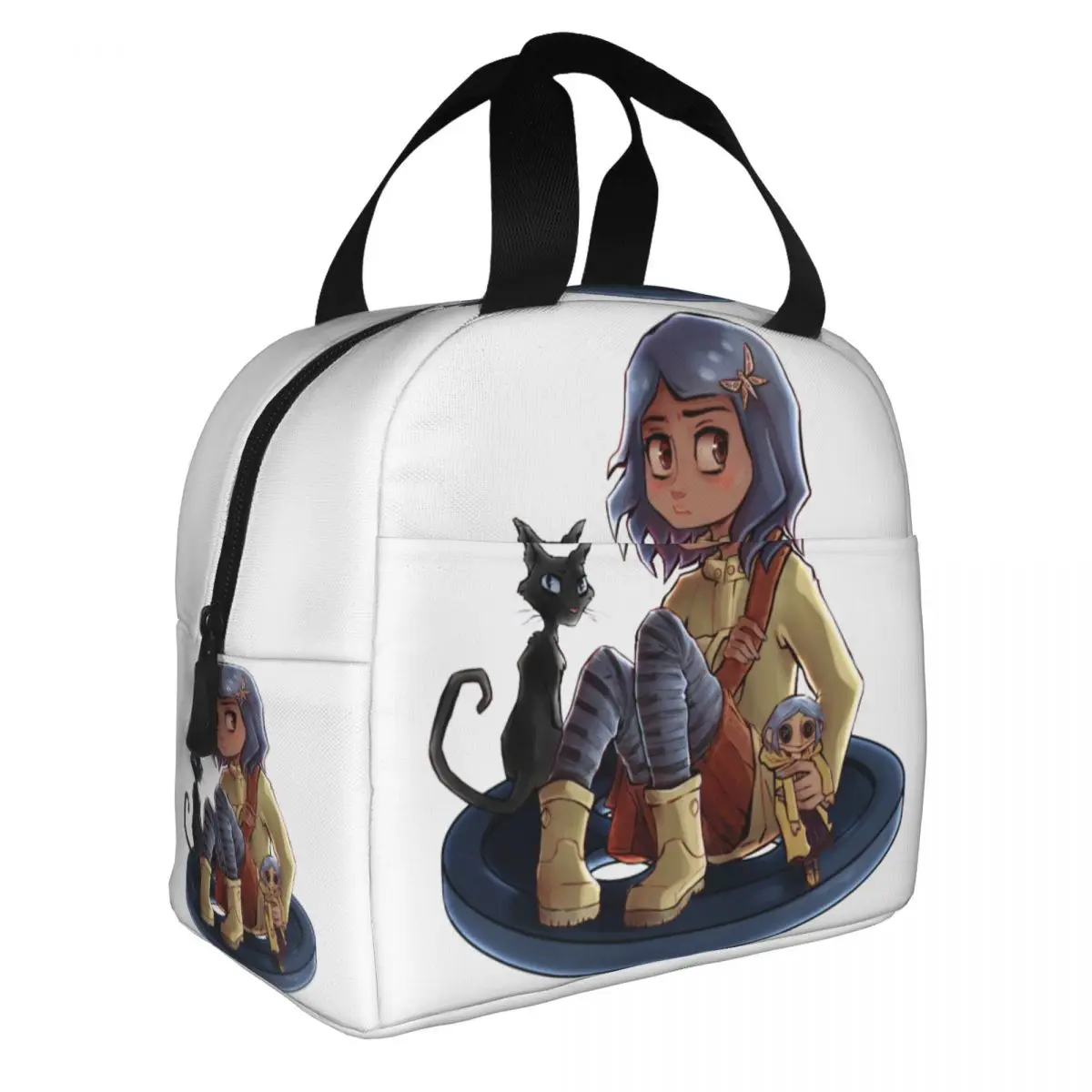 Coraline Unravel 5sh4elbrw1i Borsa per il pranzo isolata Grande contenitore per il pranzo Borsa termica Borsa per il pranzo Tote Scuola Picnic Borse