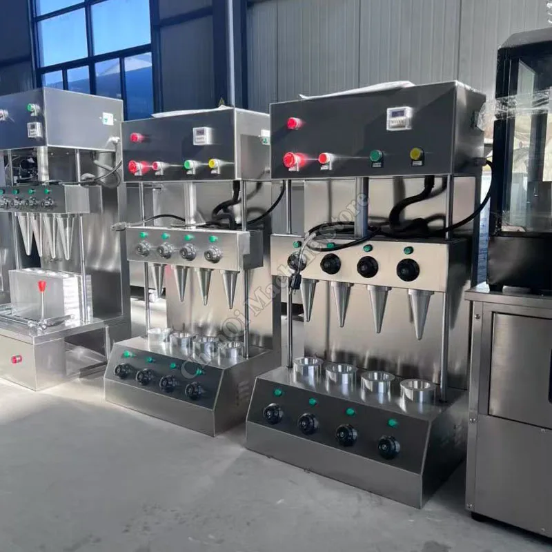 ماكينة صنع البيتزا المخروطية الذكية الأوتوماتيكية بالكامل ماكينة تشكيل البيتزا ماكينة صنع الوجبات الخفيفة الكهربائية