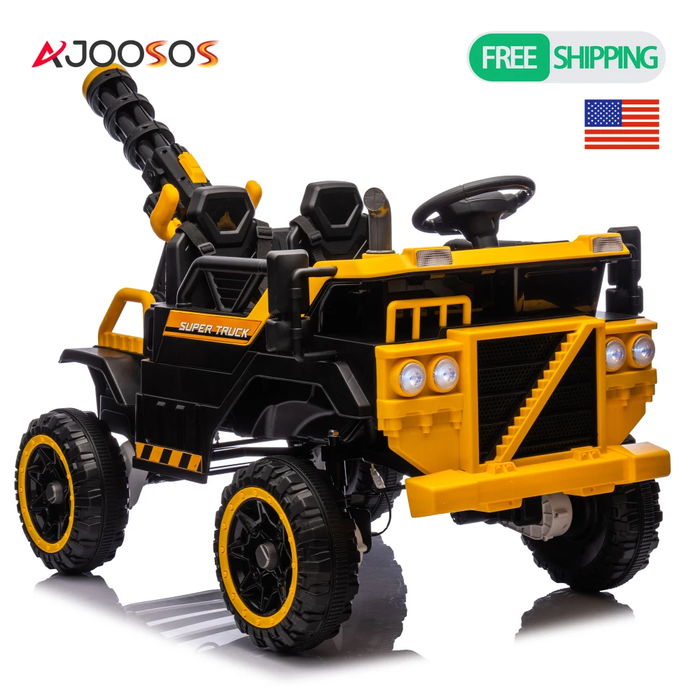 

4WD Kids Electric Ride On Car Spacious 3 Seater Powerful Parental Remote Control LED 3-Speed Adjustable for Ages 3+