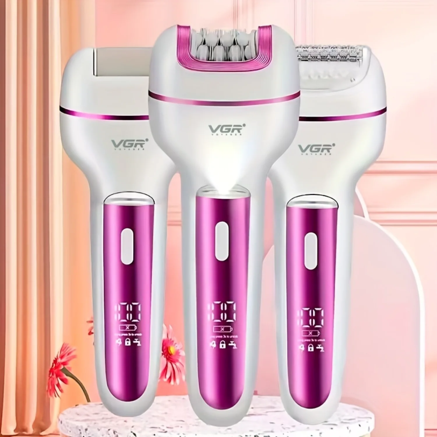 3 In 1 Women Shaver Body Hair Trimmer Epilator Armpit Hair Leg Hair Arm Hair Pubic Hair Remover Women Hair Removal Device