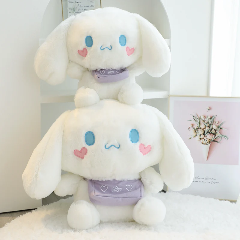 

Fluffy Cinnamoroll Plush Toy Soft Cuddly Stuffed Anime Cartoon White Dog Plushies Lovely Appease Sleeping Doll Xmas Gift 35/50cm