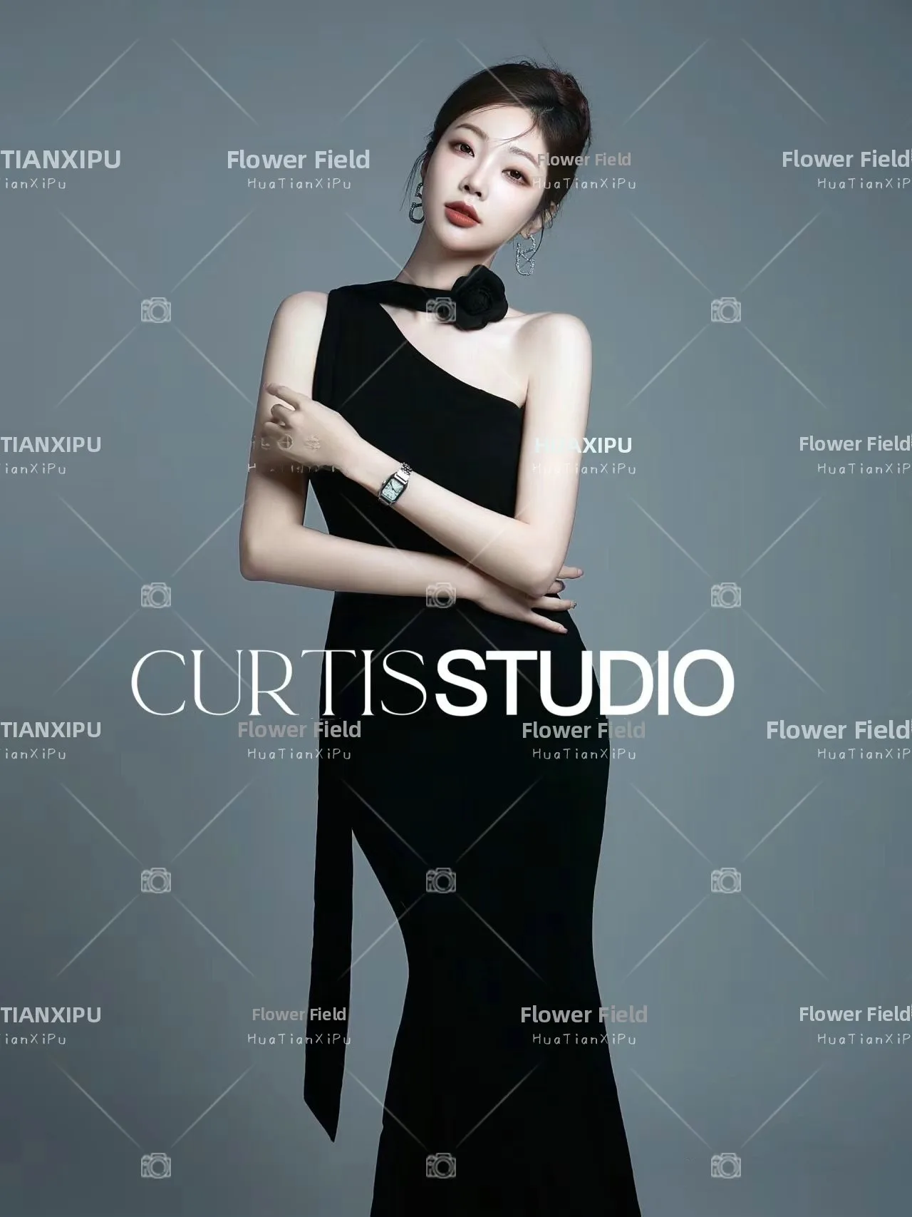 Elegant Black Suit Dress Professional Image Portrait Art Photography Costume New Arrival Spring 2024 Ladies Fashion Trend